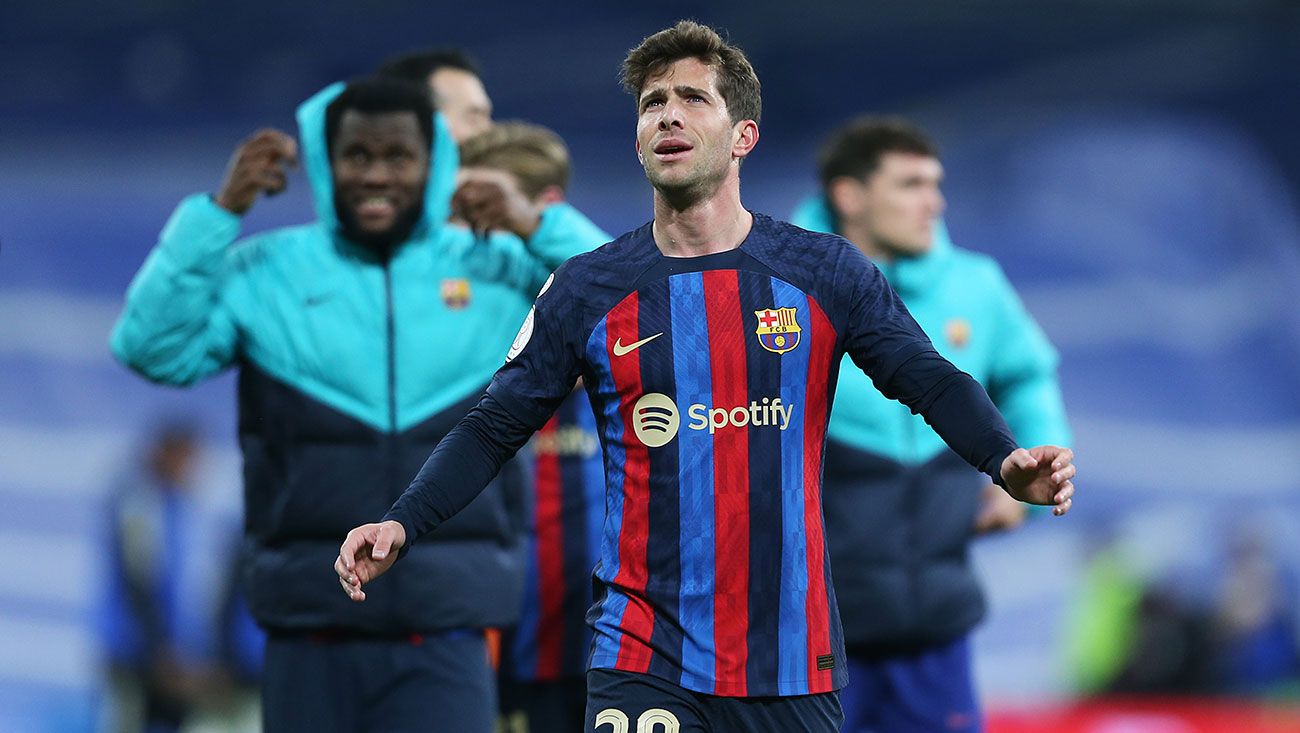 Sergi Roberto durante un Clásico en el Bernabéu