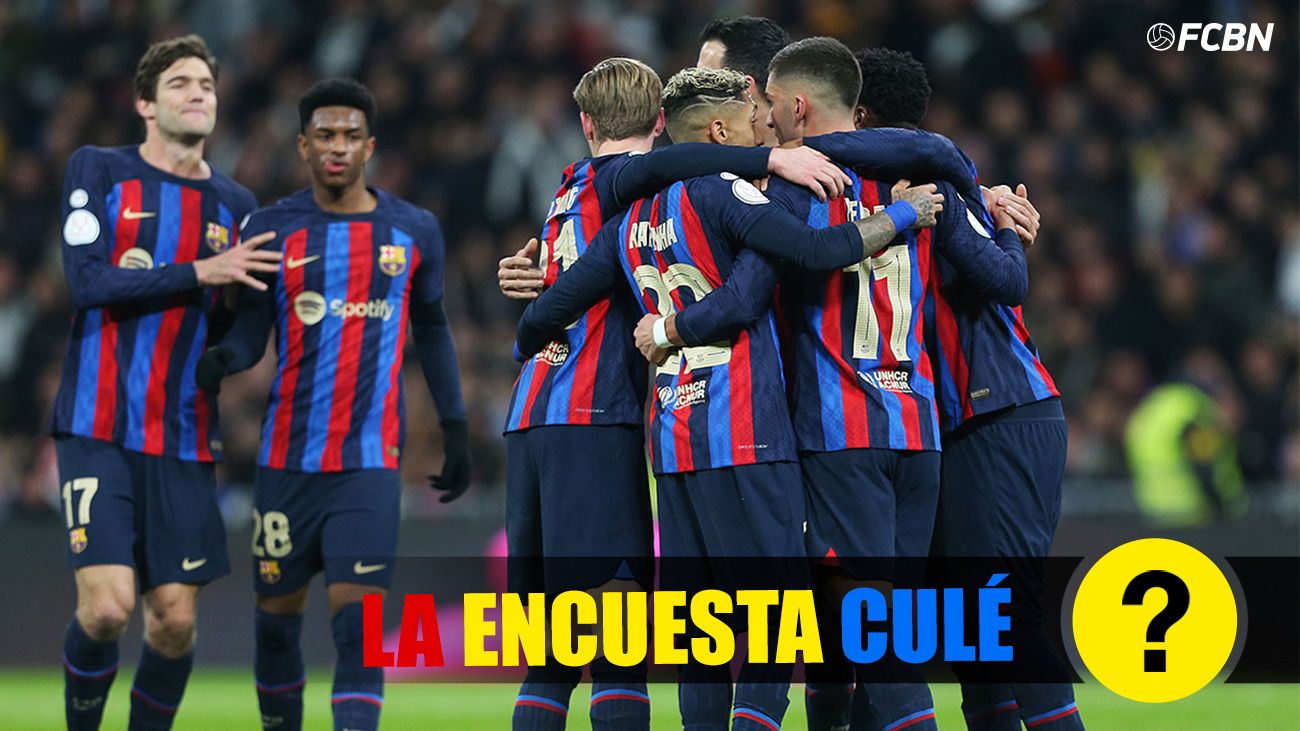 Celebración de un gol de los jugadores del Barça