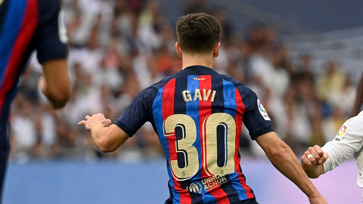 Gavi con el dorsal '30' en un partido de LaLiga