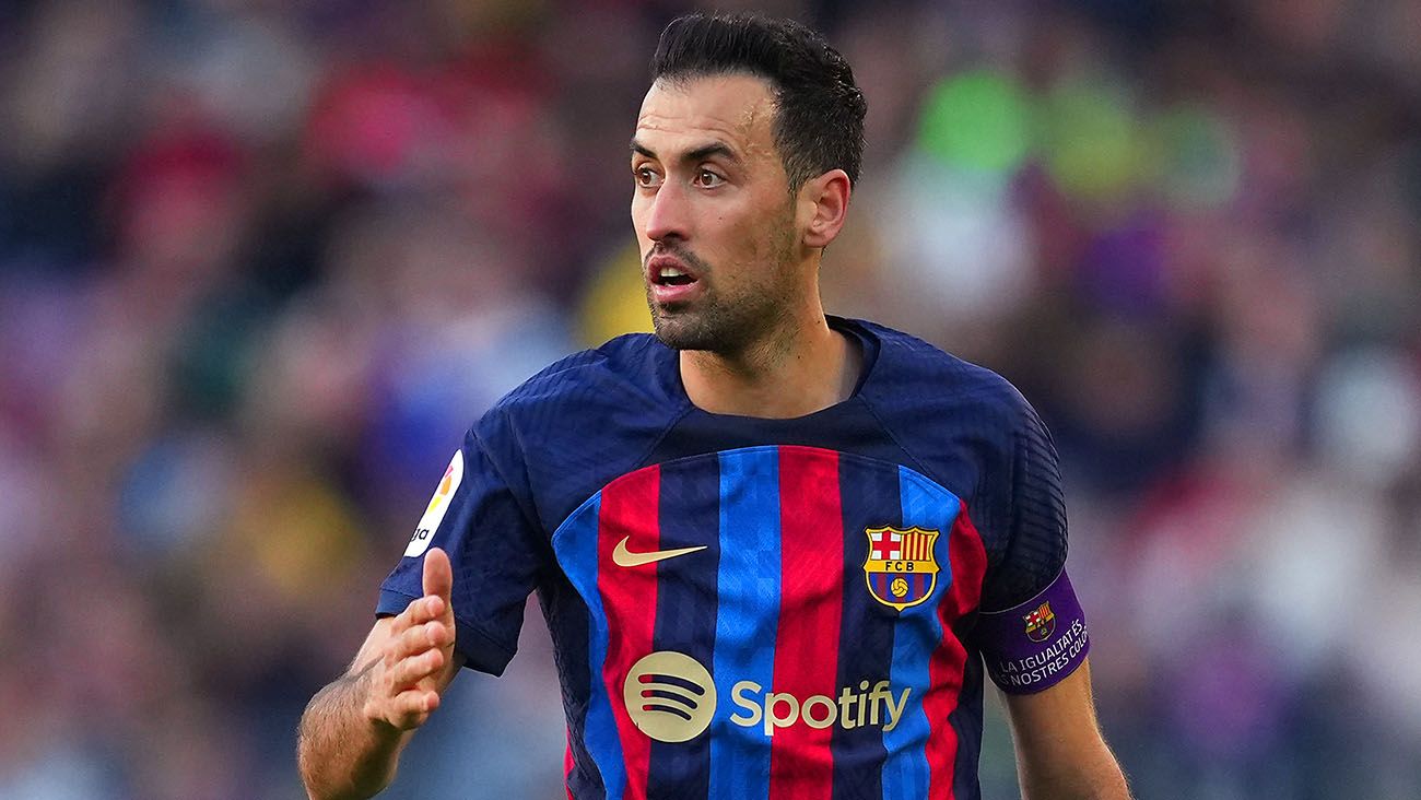 Sergio Busquets in a match with FC Barcelona