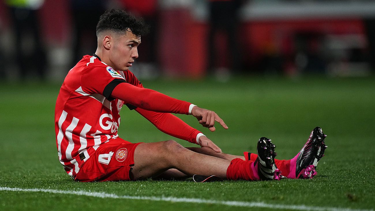 Arnau Martínez during the Girona-Atlético de Madrid (0-1)