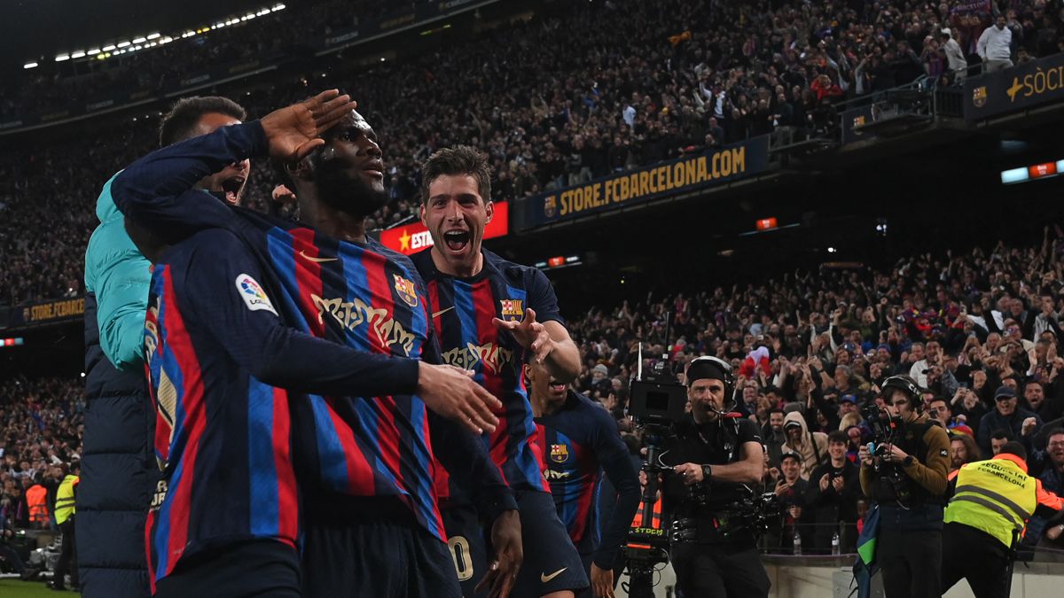 Franck Kessié celebra su valioso gol contra el Real Madrid en el Clásico