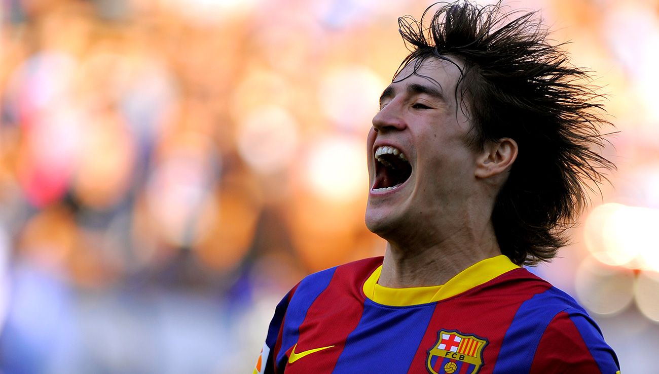 Bojan durante un partido con el FC Barcelona en 2011