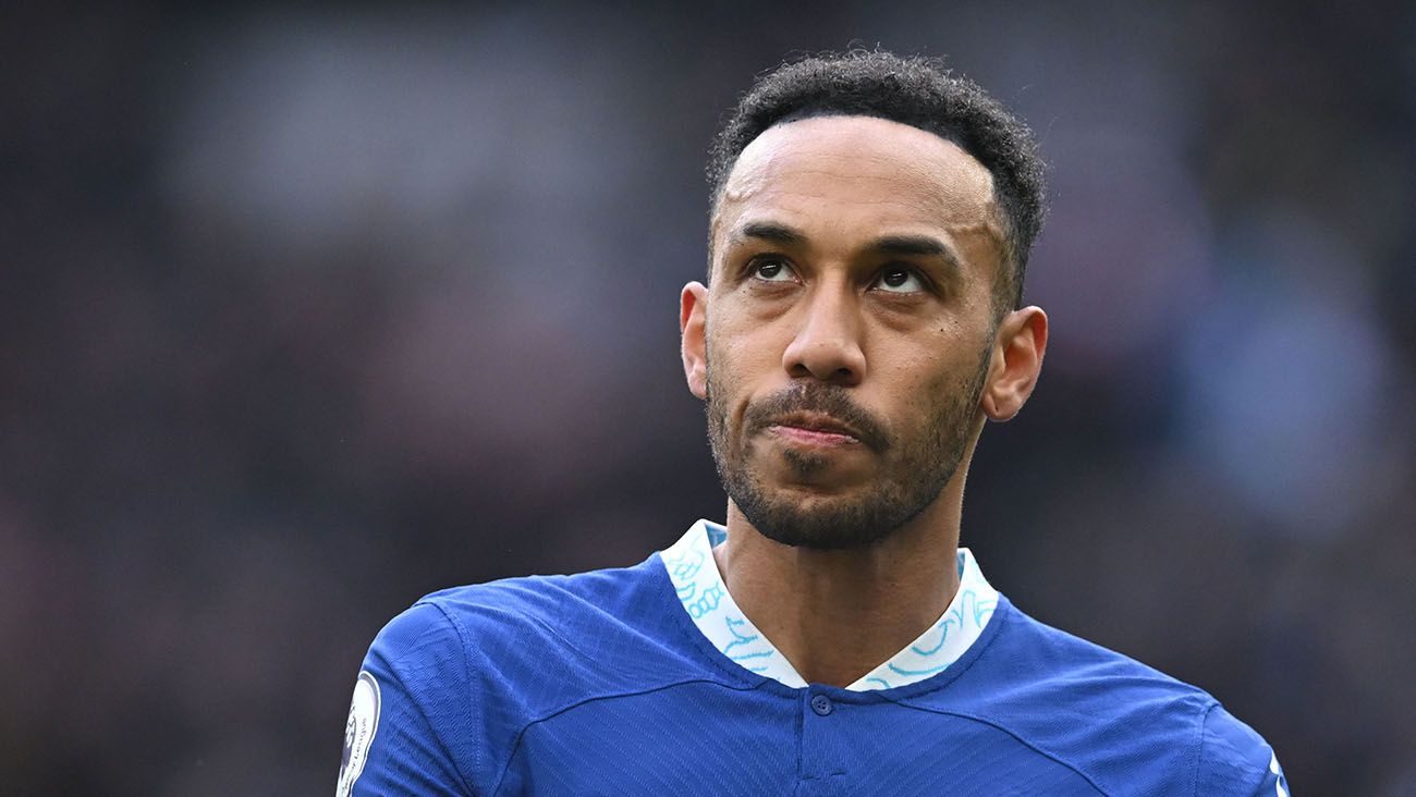 Pierre-Emerick Aubameyang en un partido con el Chelsea