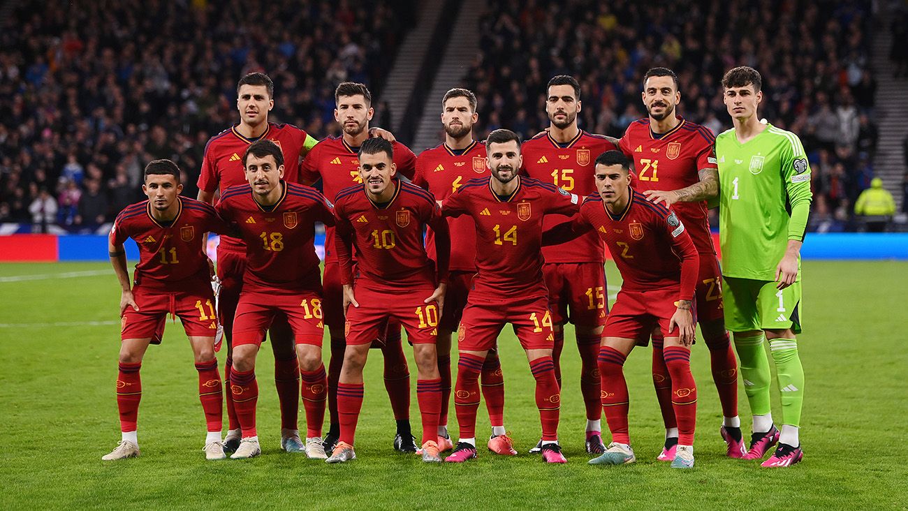 Spain's eleven in Glasgow against Scotland