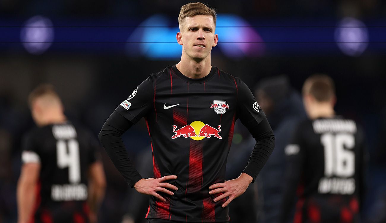 Dani Olmo con el RB Leipzig en Champions