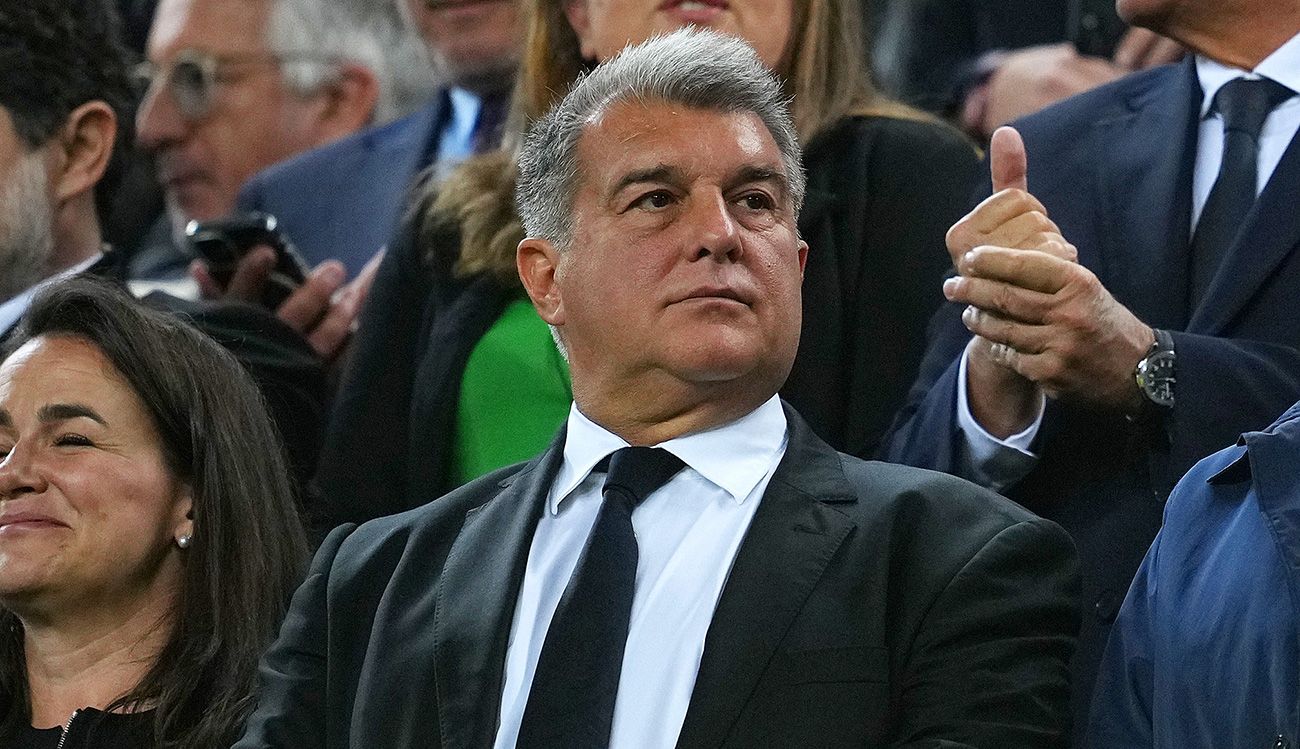 Joan Laporta durante el Clásico frente al Real Madrid