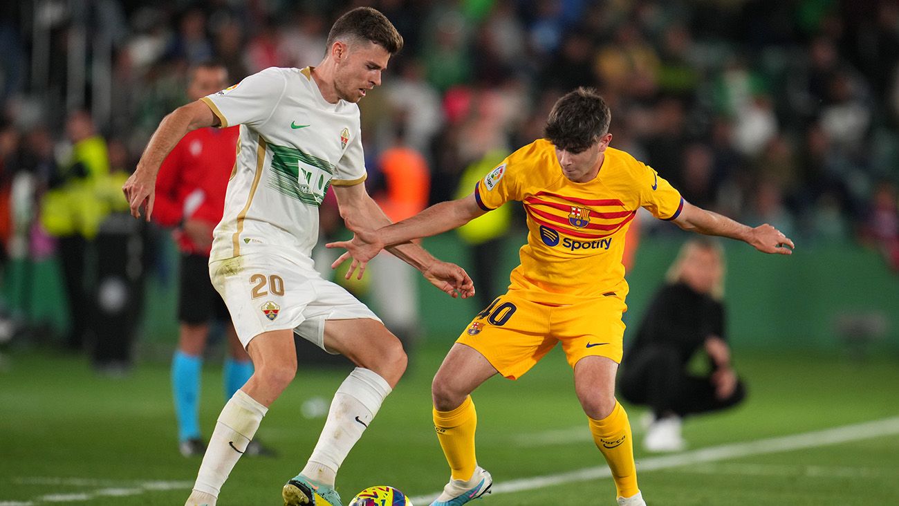 Aleix Garrido during the Barça-Elche