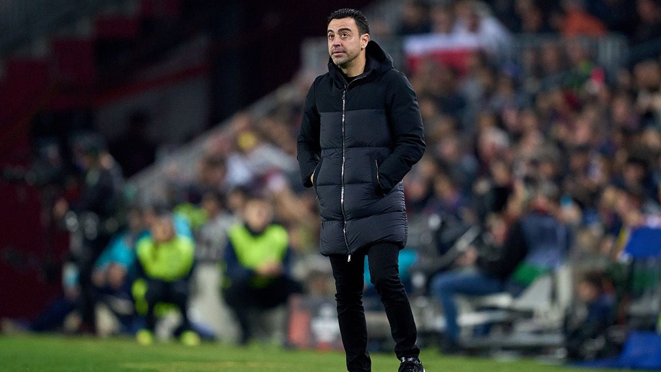 Xavi Hernández during a match at the Camp Nou Spotify