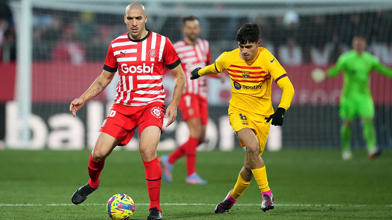 Oriol Romeu durante el Girona-Barça (0-1)