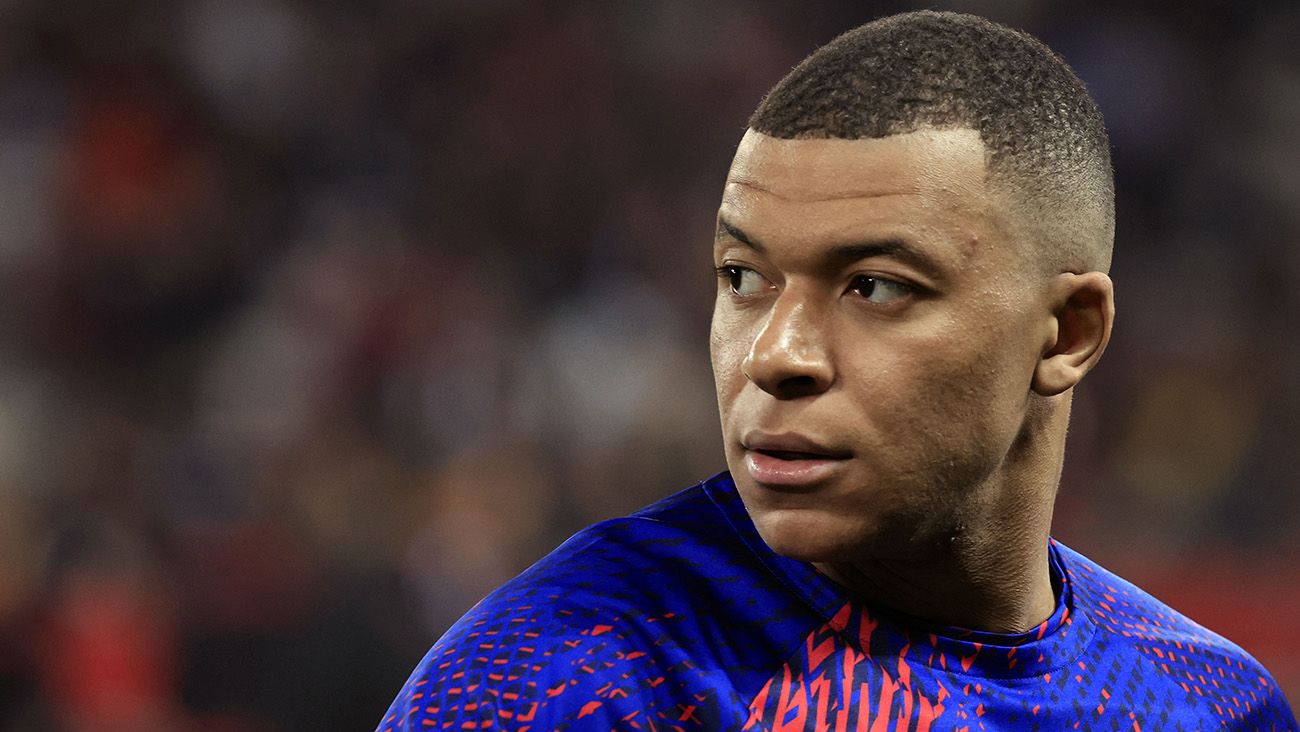 Kylian Mbappé in a training session with Paris Saint-Germain