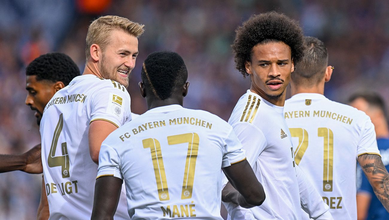 De Ligt, Mané y Sané durante un partido