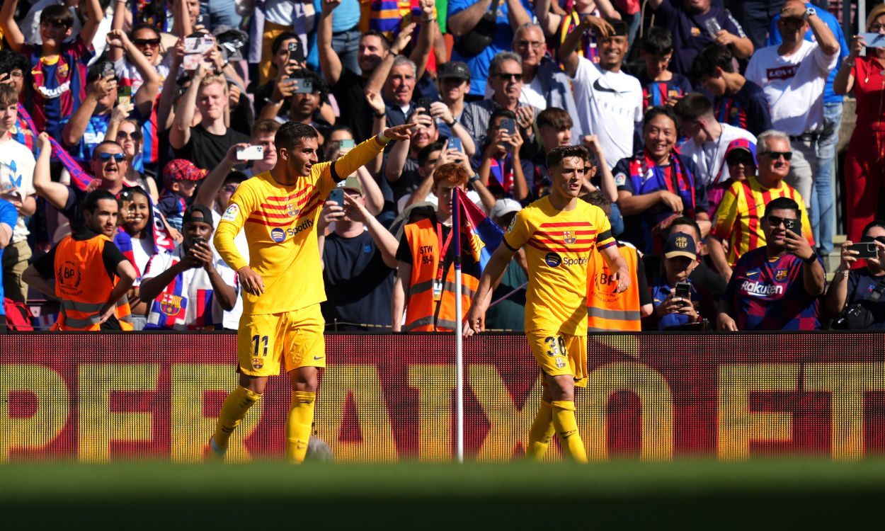 Ferran Torres celebra su gol contra Atlético de Madrid