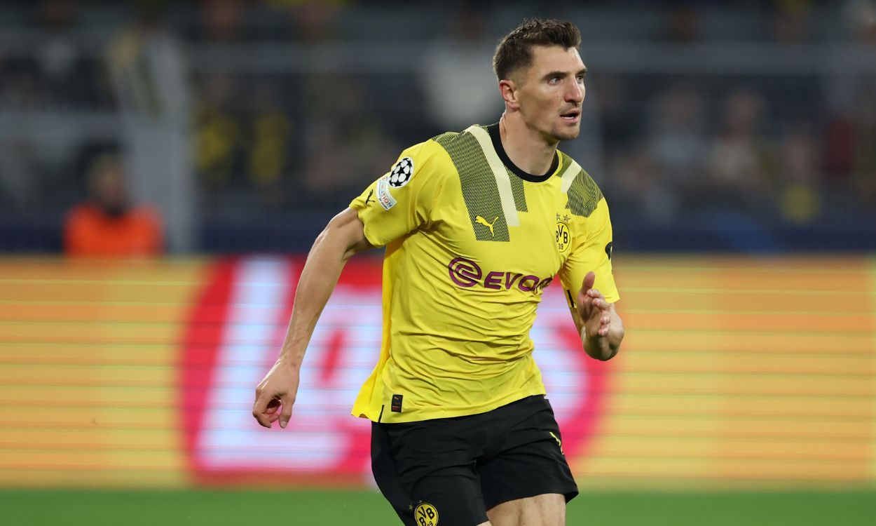 Thomas Meunier en un partido del Dortmund
