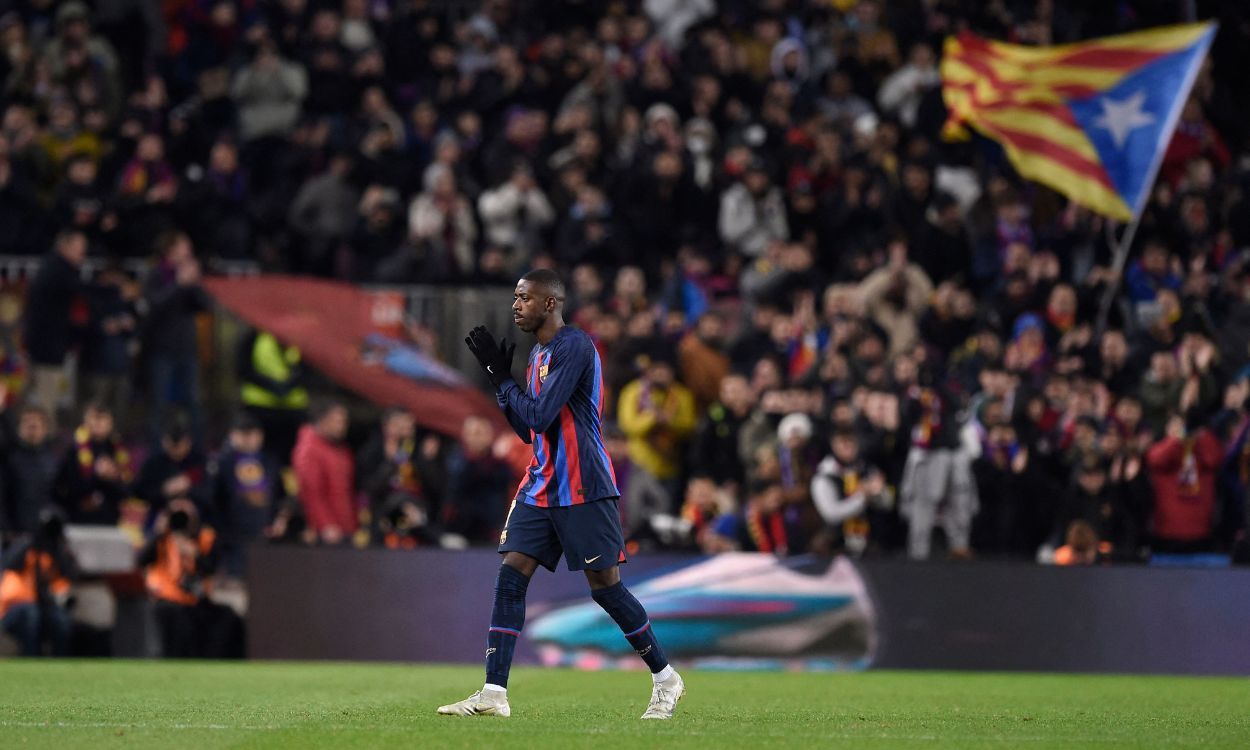 Ousmane Dembélé en el Spotify Camp Nou