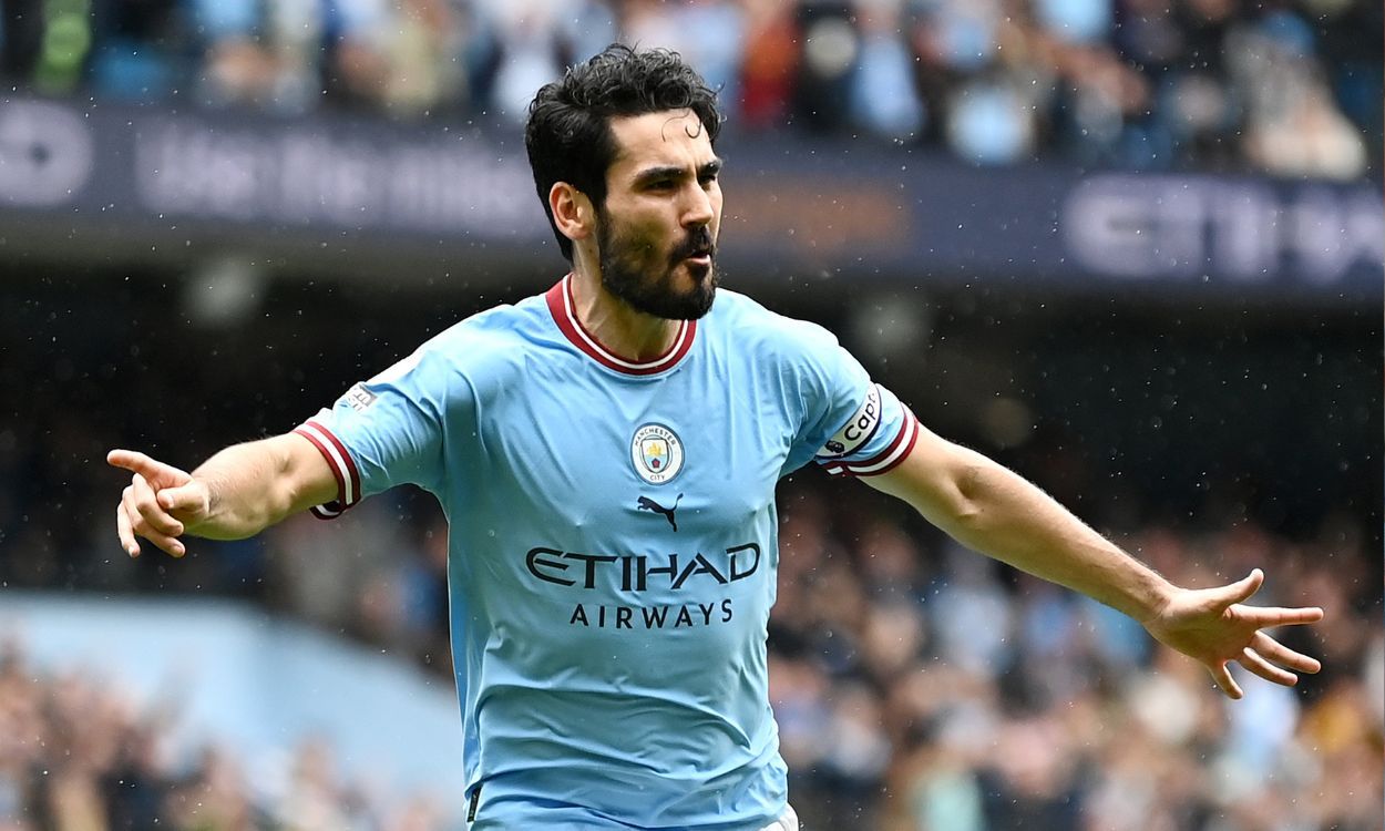 Gundogan celebra un gol con el Manchester City