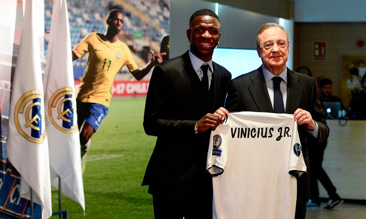 Vinicius Jr y Florentino Pérez en una imagen de archivo