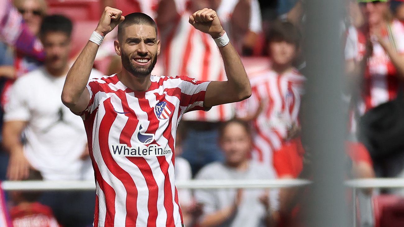 Yannick Ferreira Carrasco celebrating his goal against Osasuna (3-0)