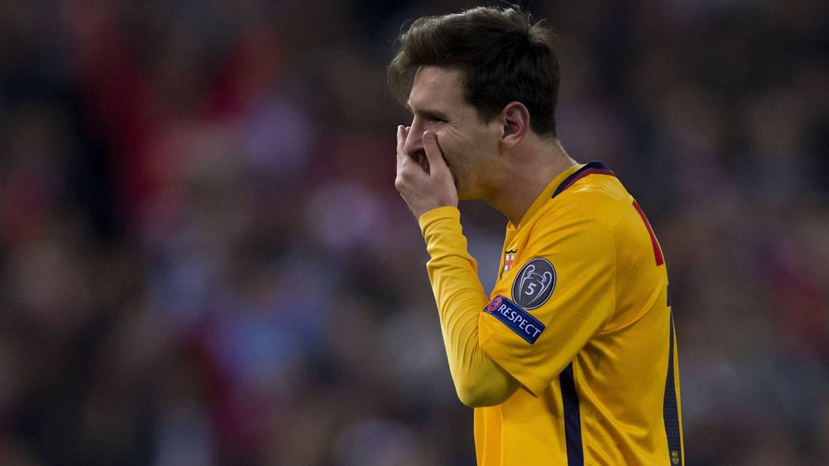 Leo Messi, durante el partido de Champions en el Calderón