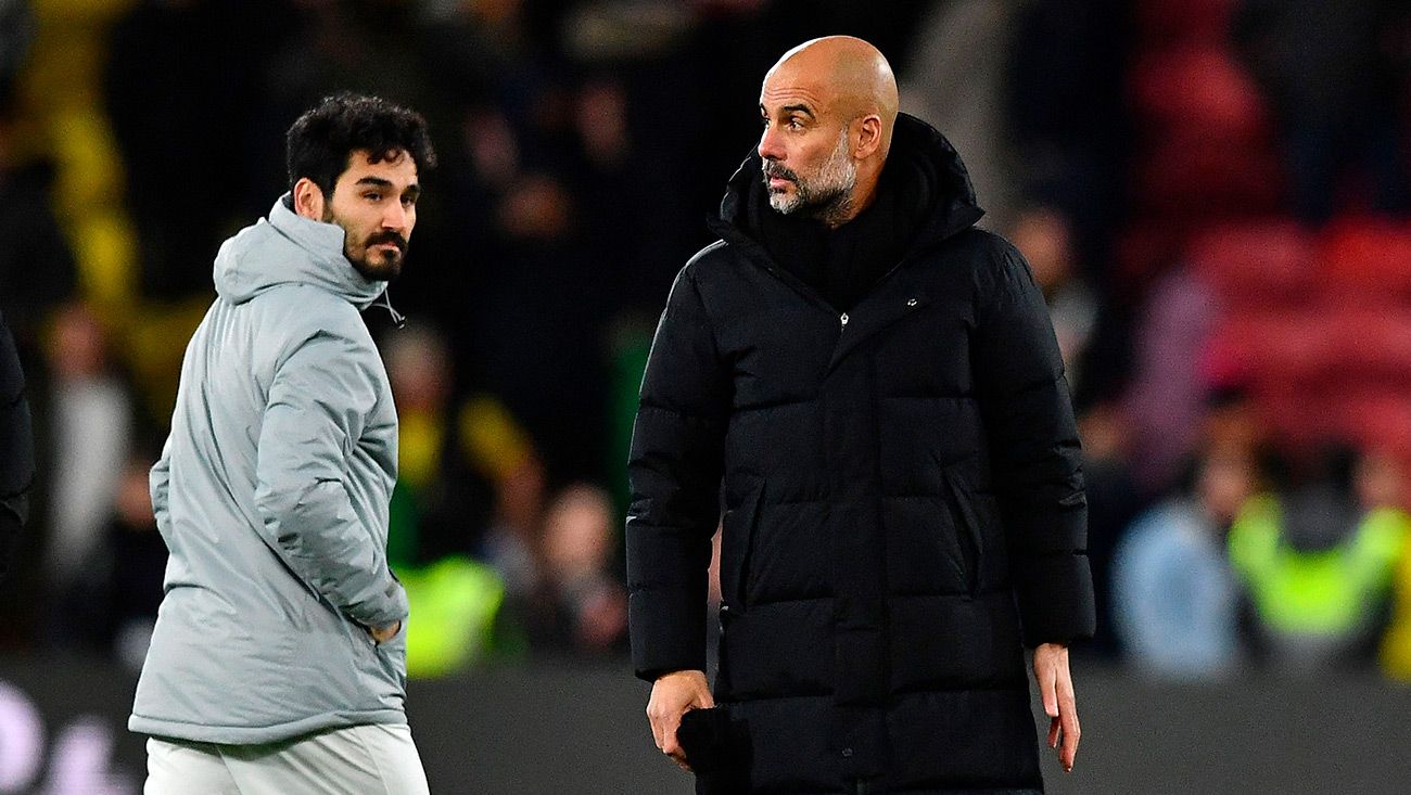 Ilkay Gündogan y Pep Guardiola