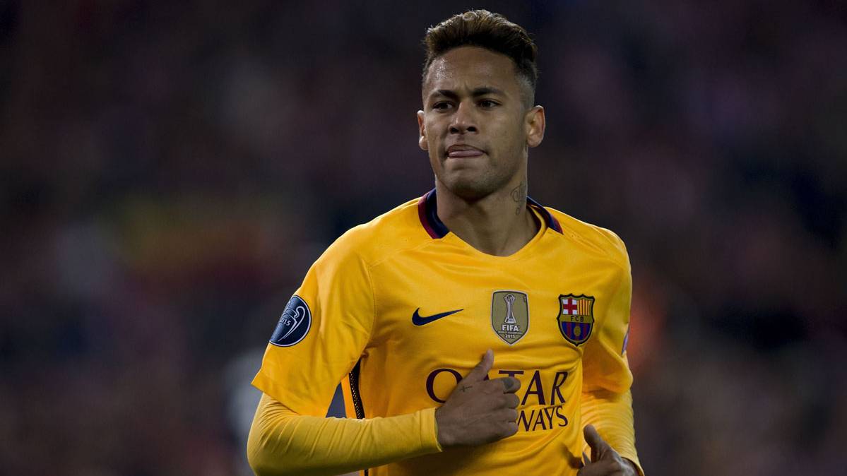 Neymar Jr, in a party against the Athletic of Madrid