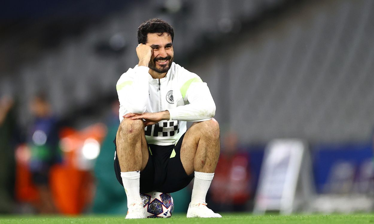 Gündoğan en un entrenamiento del Manchester City