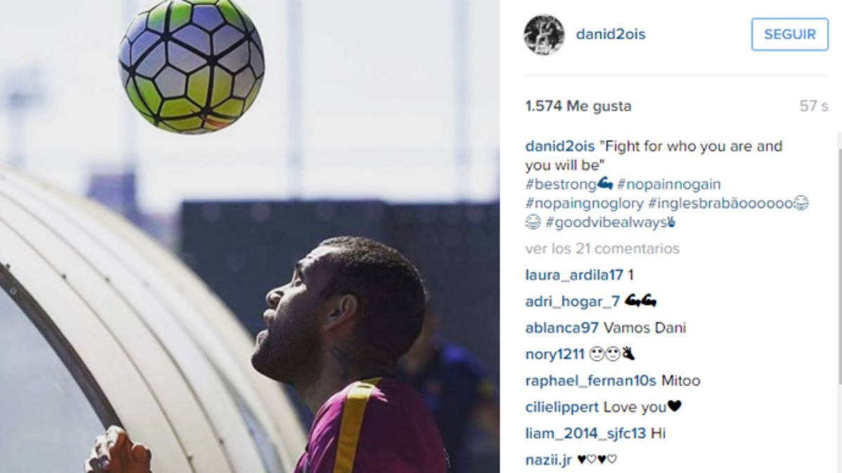 The message of Daniel Alves after the training