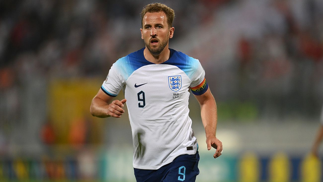 Harry Kane in a match with England