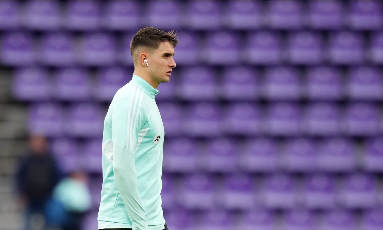 Iván Fresneda antes de un partido con el Valladolid