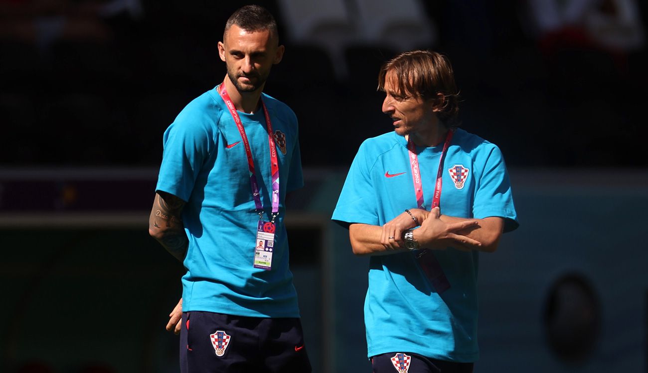 Brozovic y Modric en la concentración de Croacia