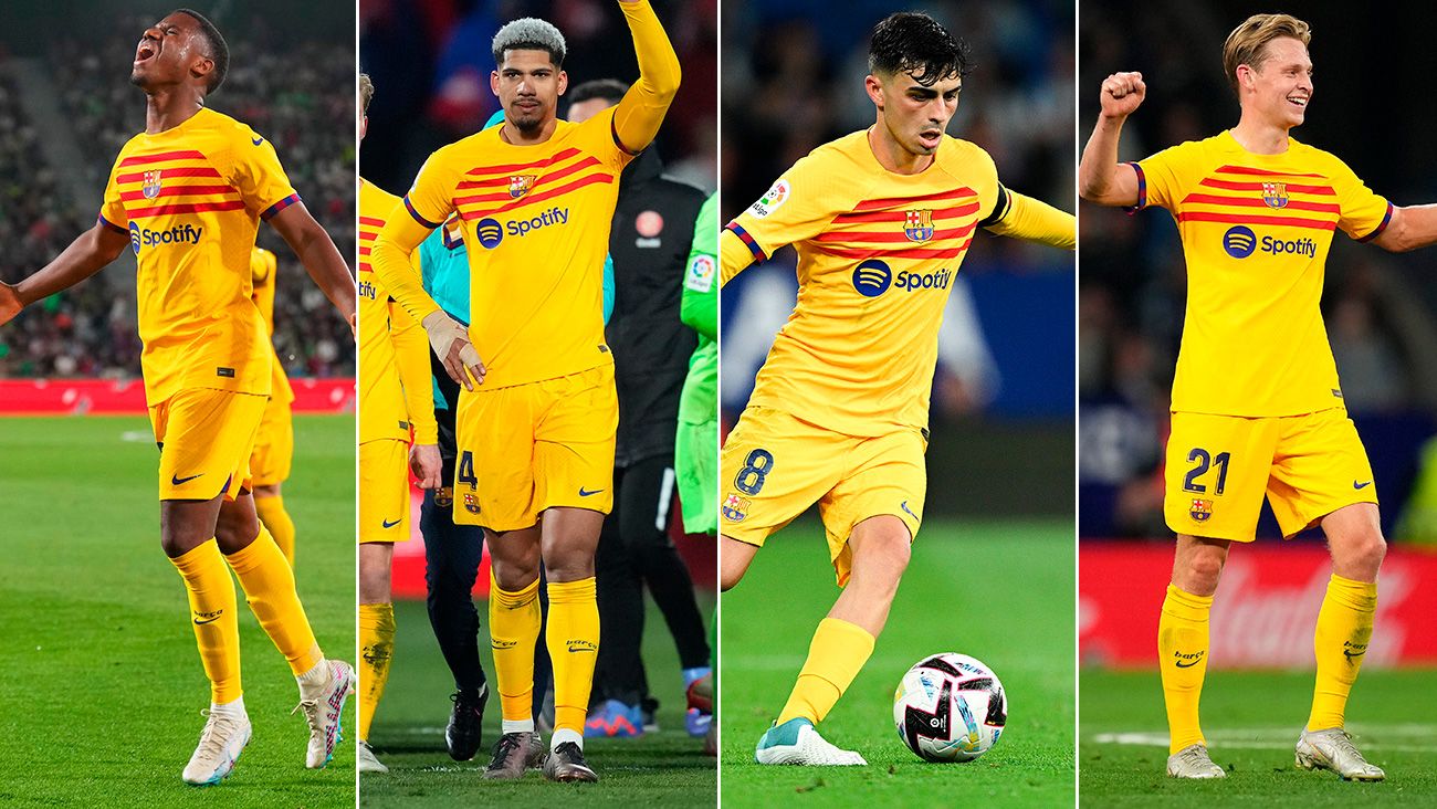 Pedri, Ansu Fati, Frenkie y Araújo