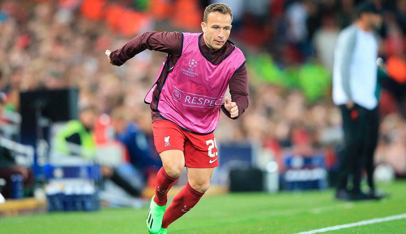 Arthur Melo con el Liverpool