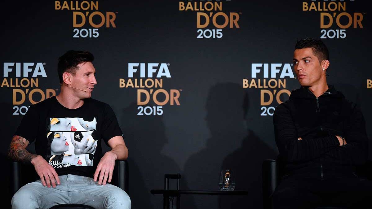 Leo Messi and Cristiano Ronaldo in the last gala of the Balloon of Gold 2015