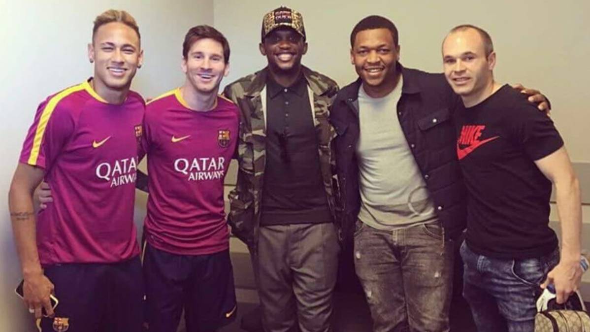 Samuel Eto'o estuvo junto a Leo Messi, Andrés Iniesta y Neymar Júnior