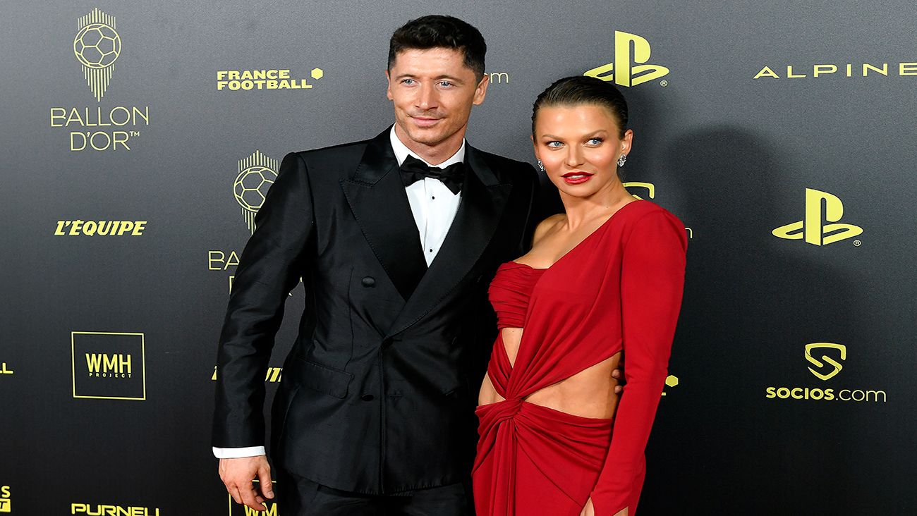 Lewandowski y Anna Lewandowska en la gala del balón de oro