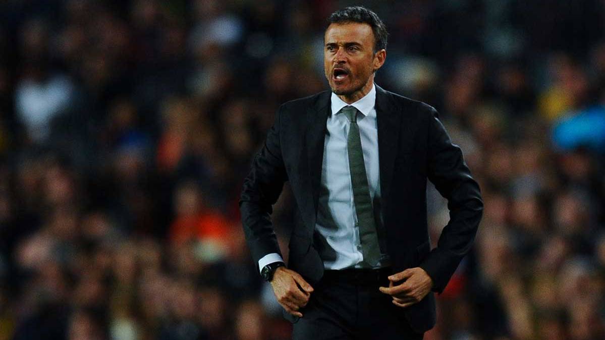 Luis Enrique during the party in front of Valencia Cf