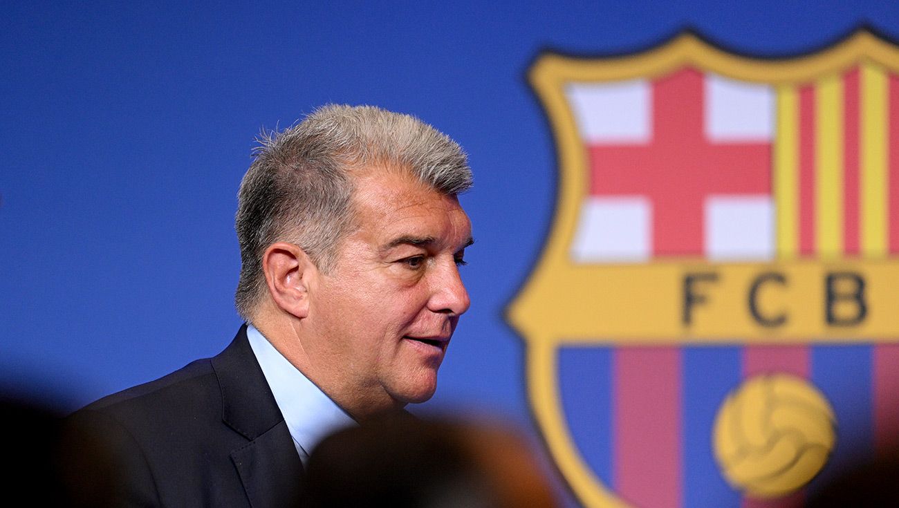 Joan Laporta durante un acto con el Barça