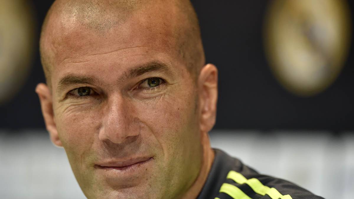 Zinedine Zidane, en rueda de prensa en Valdebebas
