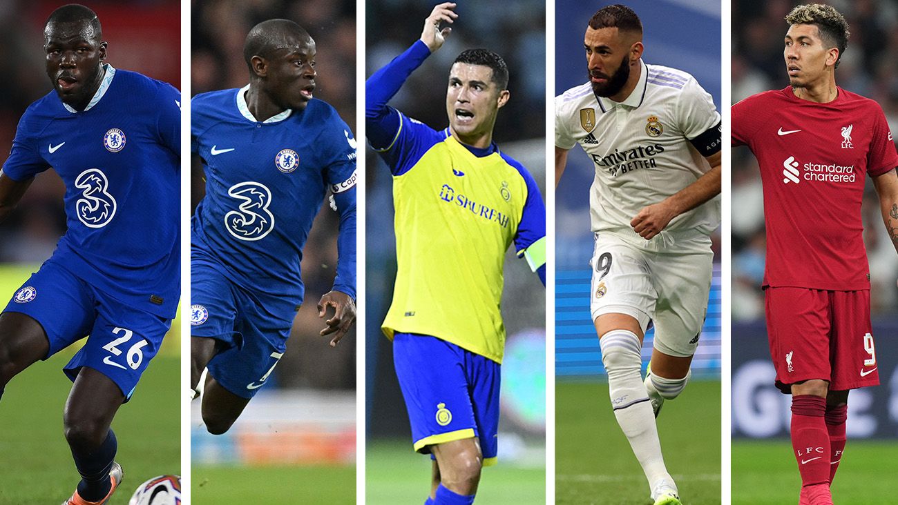 Koulibaly, Kanté, Cristiano, Benzema and Firmino, the main stars of the Arab league