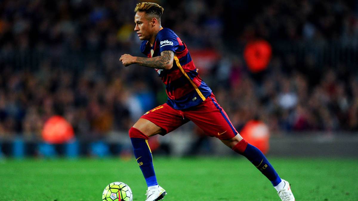 Neymar Jr, in a played against the Valency in the Camp Nou