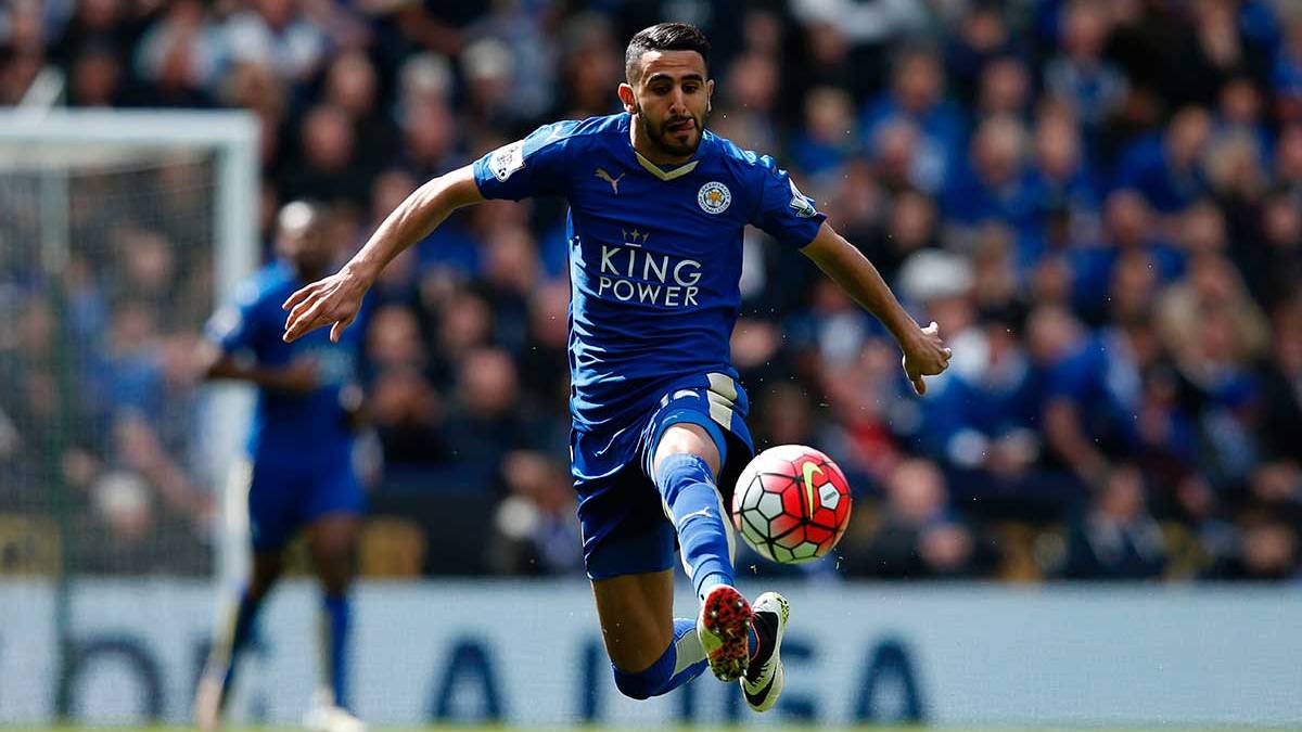 Riyah Mahrez In a party of the Premier League with the Leicester City