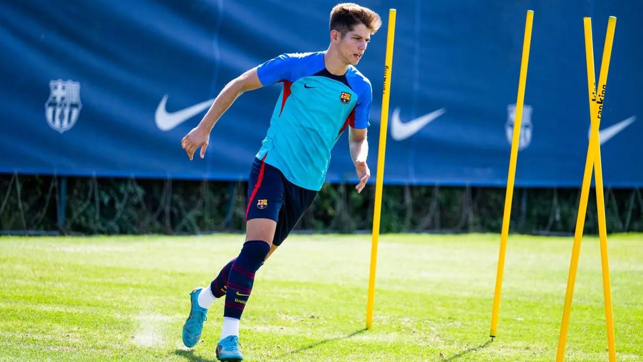 Estanis Pedrola in a training session with Barça