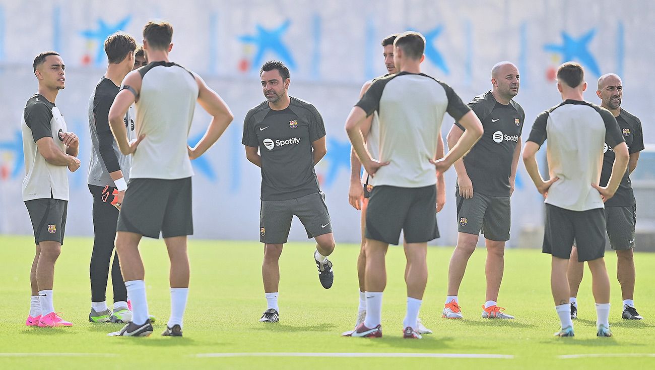 Jugadores Barca entrenamiento