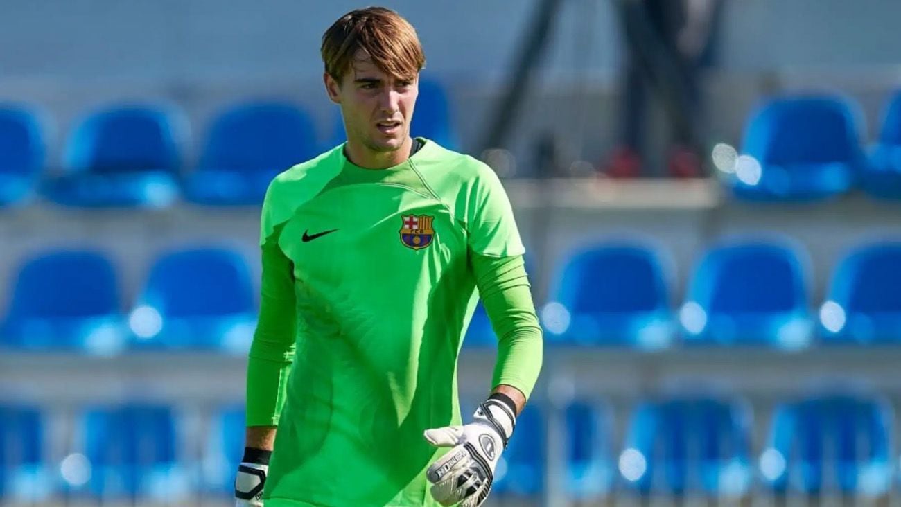 Nil Ruiz en un partido con el Barça Atlètic