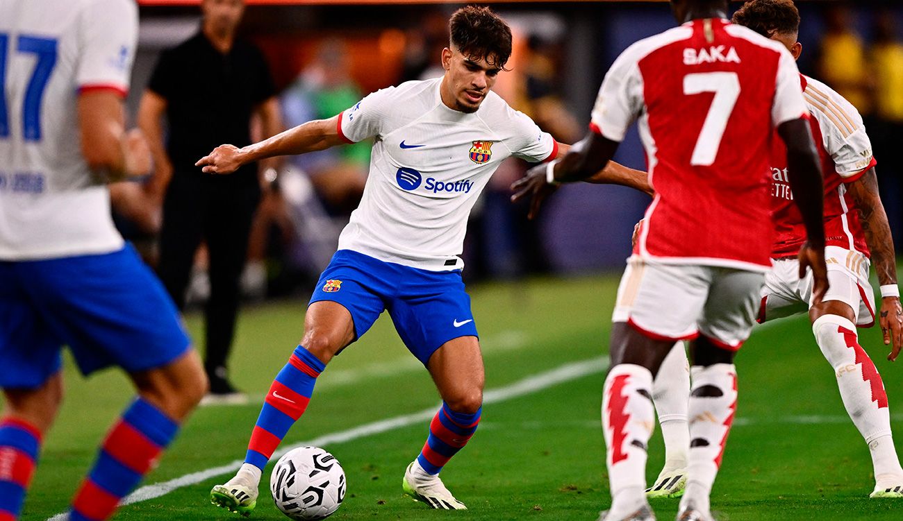 Abde in his debut with Barça