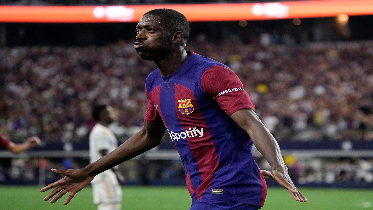 Dembélé contra el Real Madrid en la pretemporada