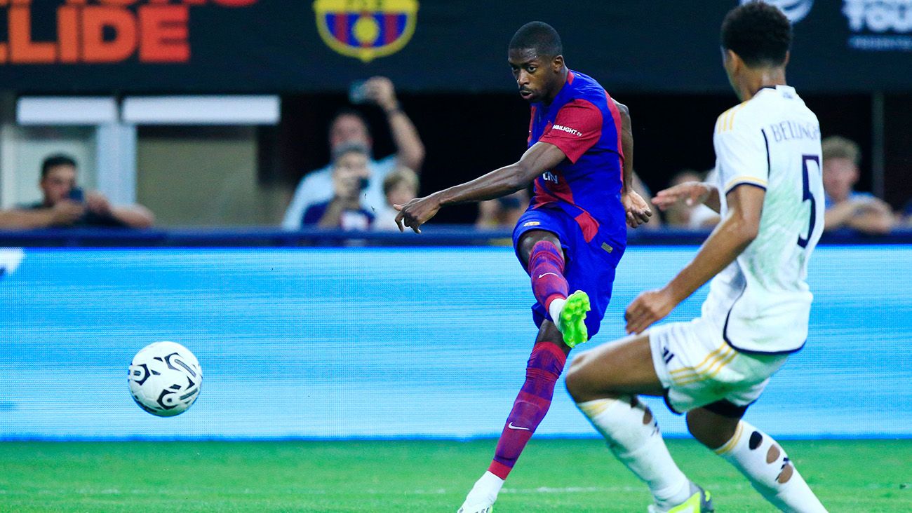 Ousmane Dembélé durante el Barça-Madrid en Dallas