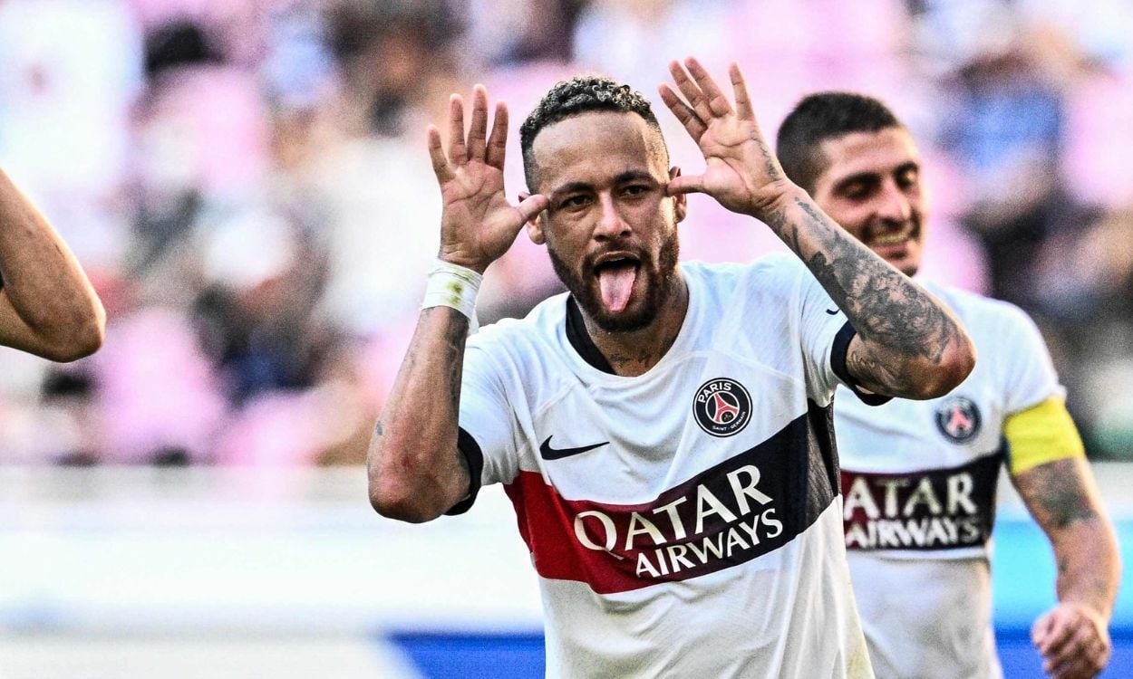 Neymar Jr durante un amistoso con el PSG