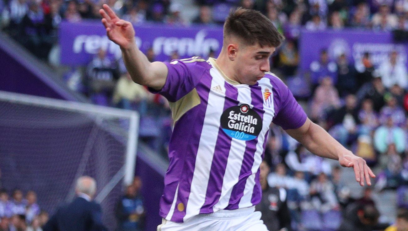 Fresneda durante un partido con el Valladolid