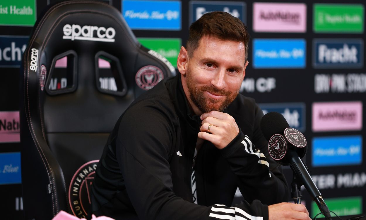 Lionel Messi en rueda de prensa